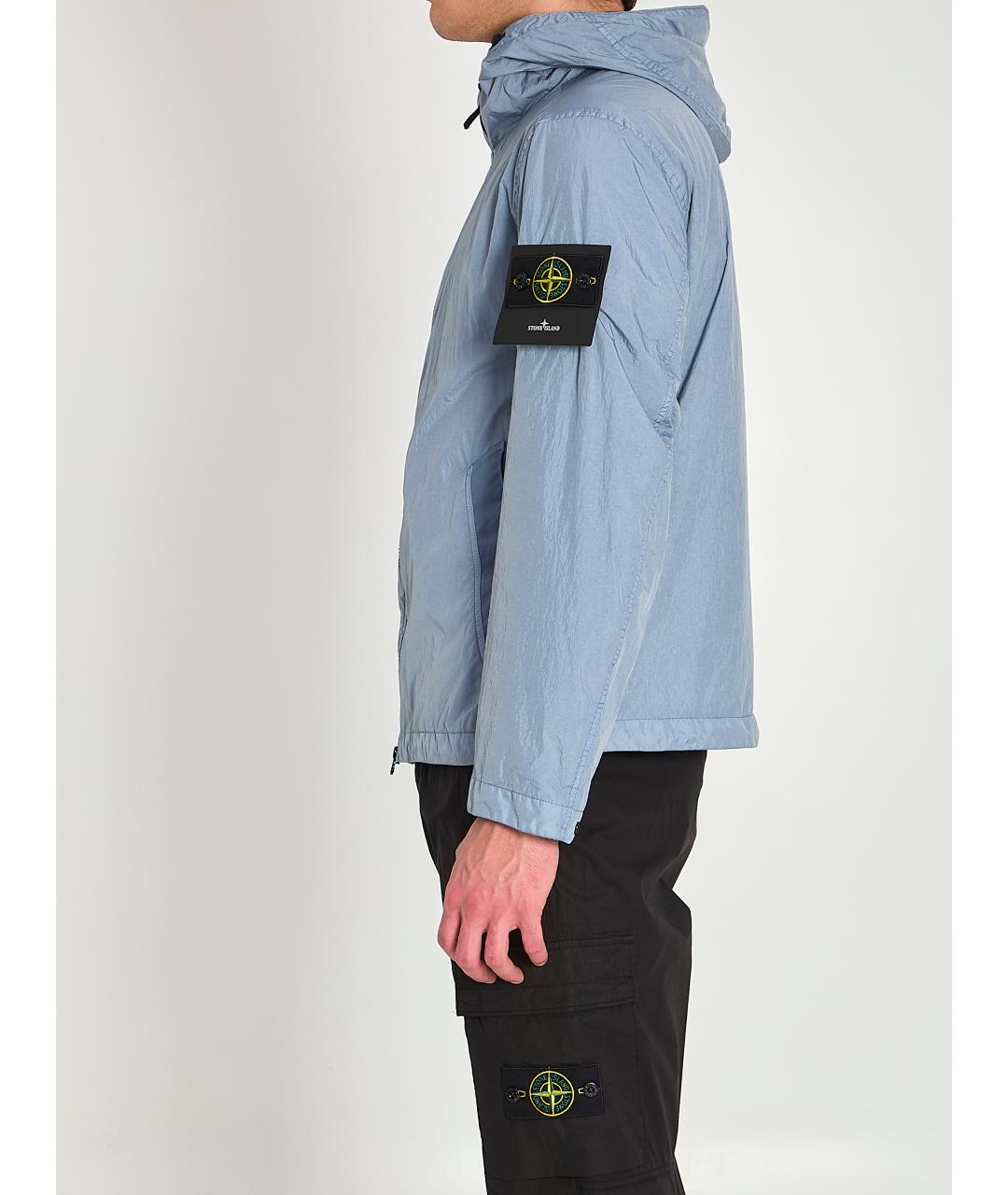 STONE ISLAND Голубая полиамидовая куртка, фото 4