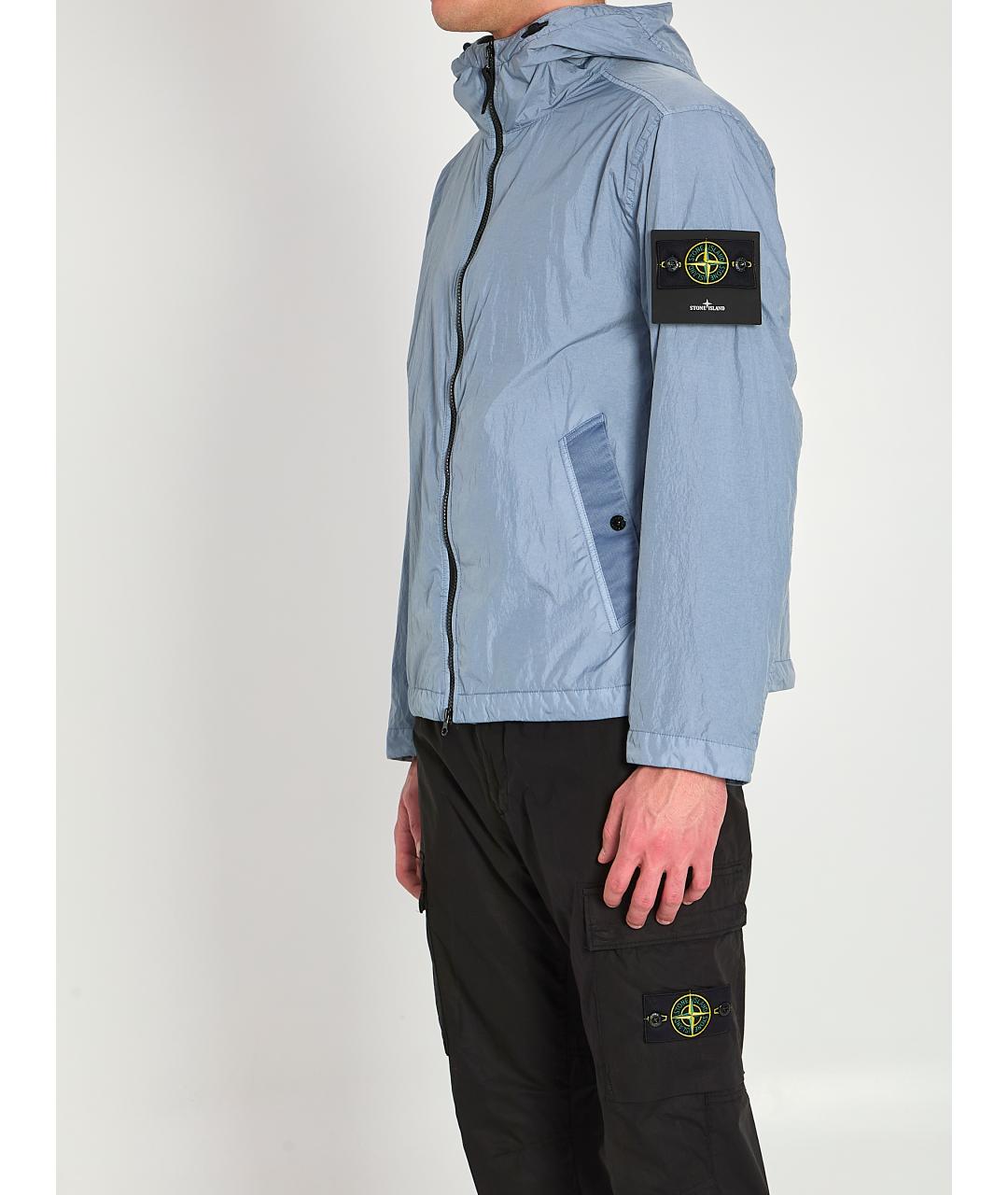 STONE ISLAND Голубая полиамидовая куртка, фото 3