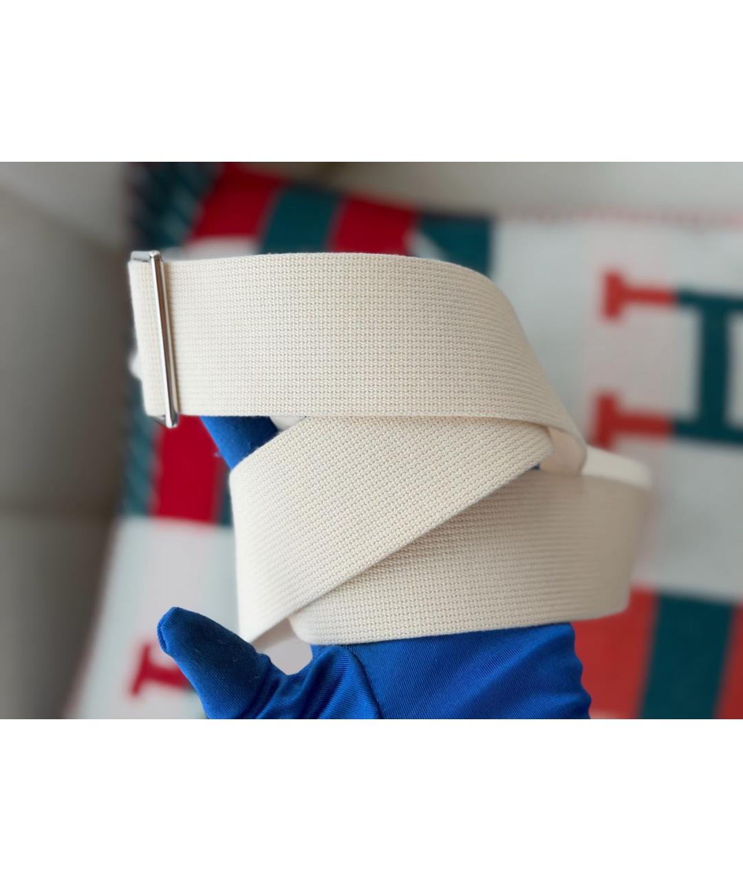 HERMES Белая кожаная сумка через плечо, фото 3