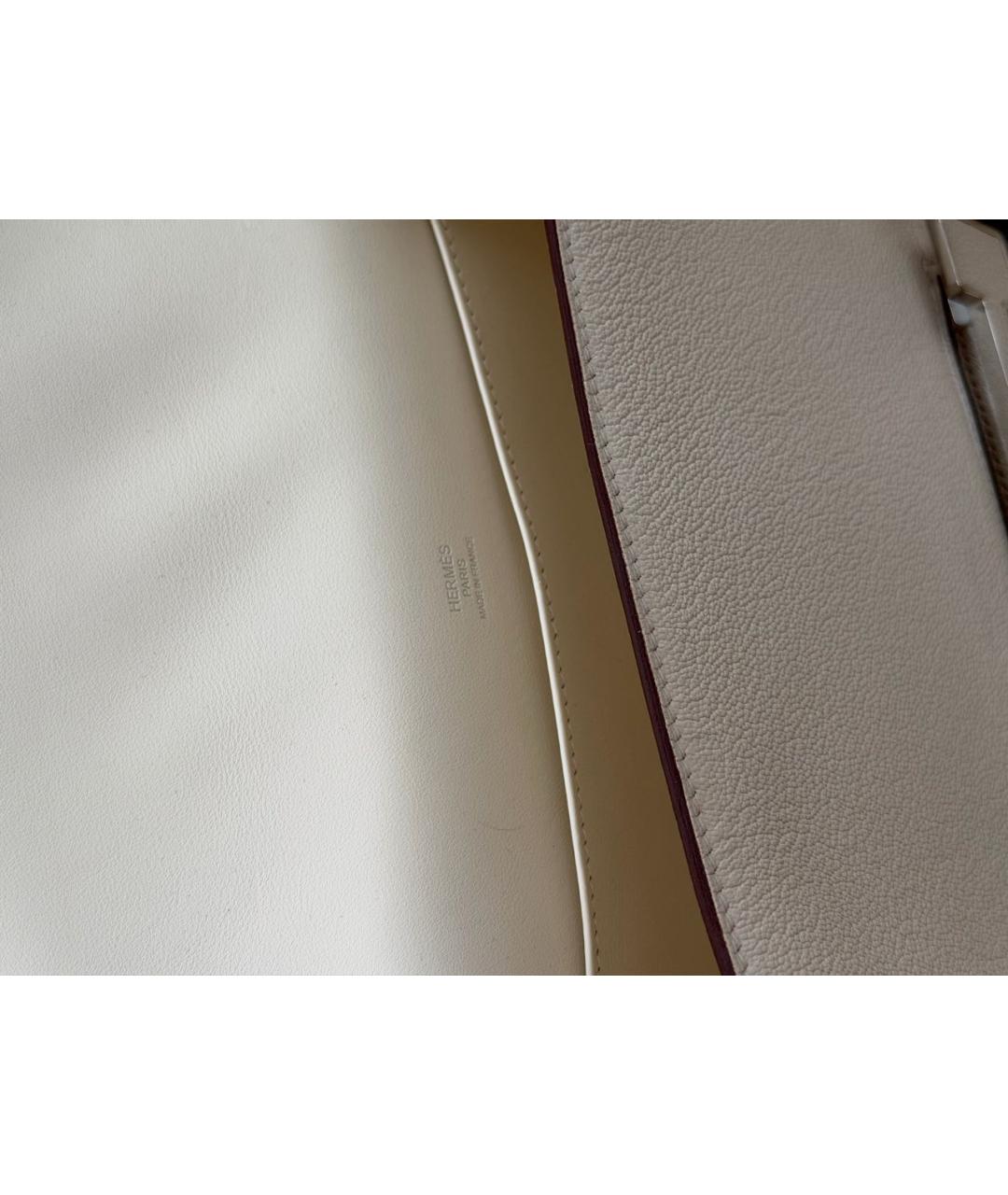 HERMES Белая кожаная сумка через плечо, фото 5