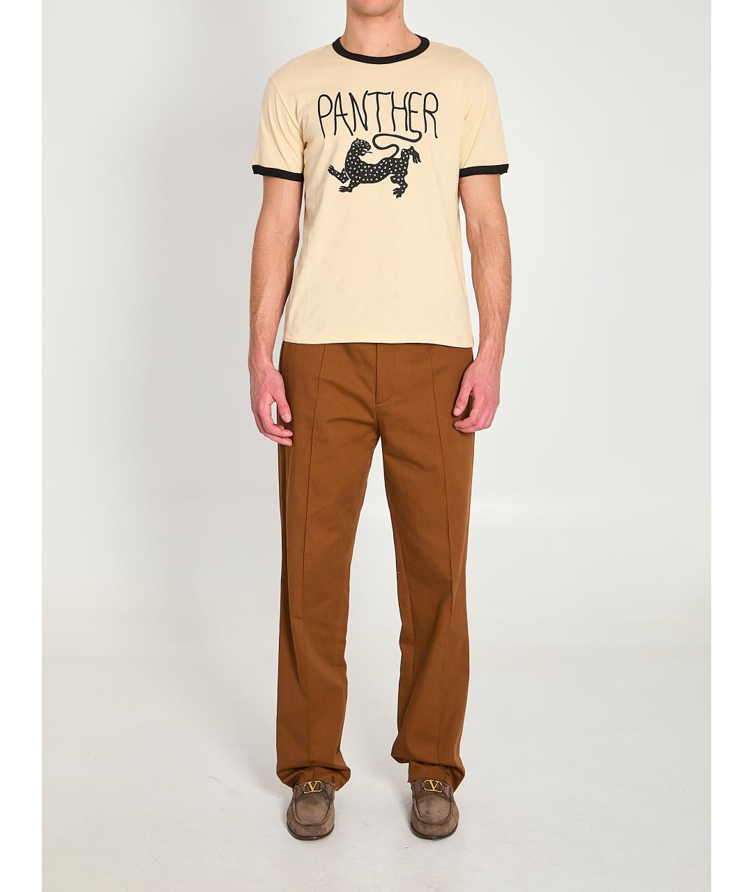 VALENTINO Бежевая хлопковая футболка, фото 6