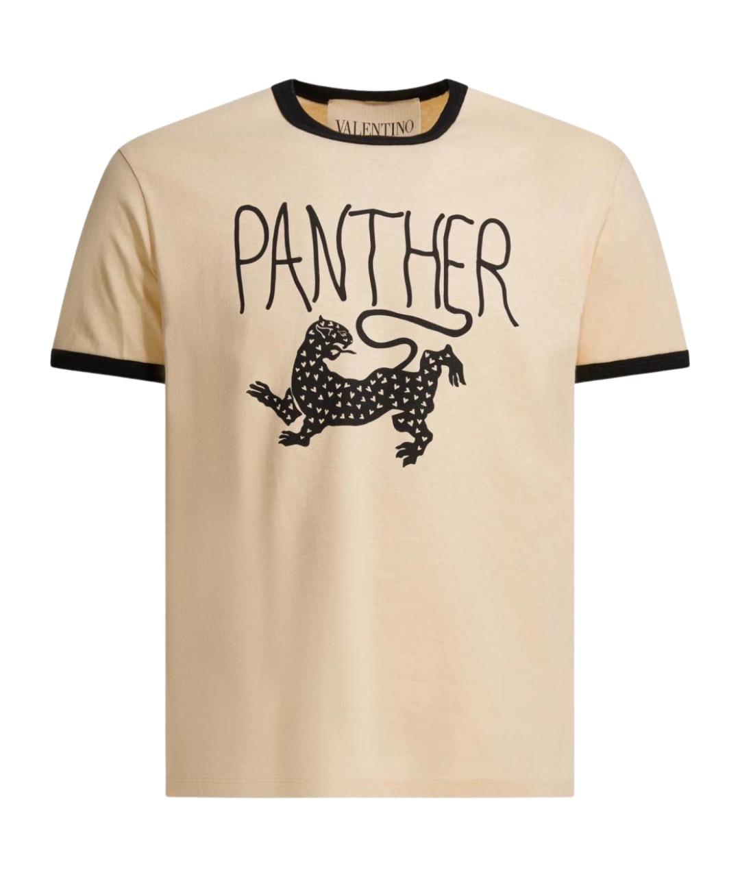 VALENTINO Бежевая хлопковая футболка, фото 1