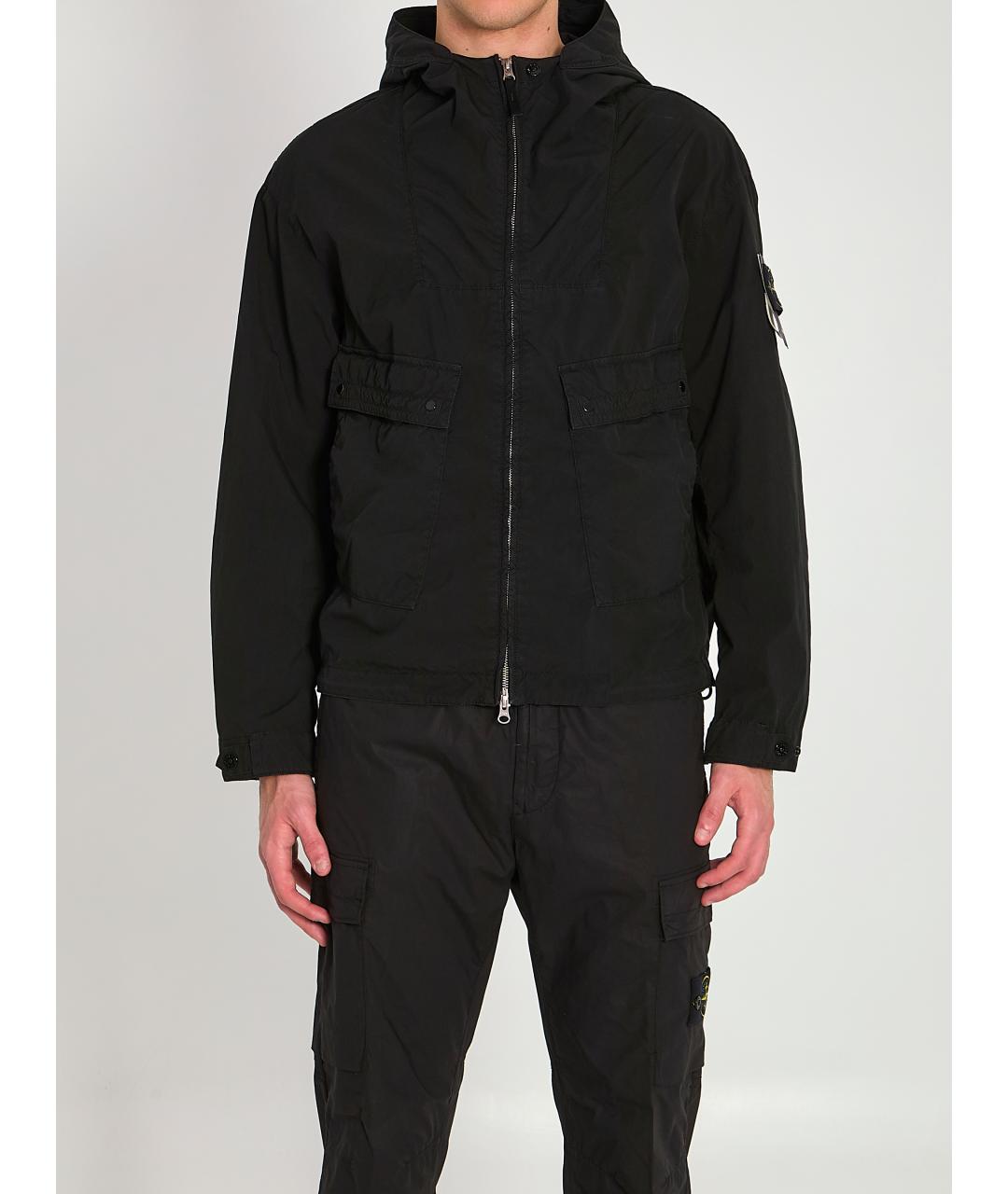 STONE ISLAND Черная полиэстеровая куртка, фото 2