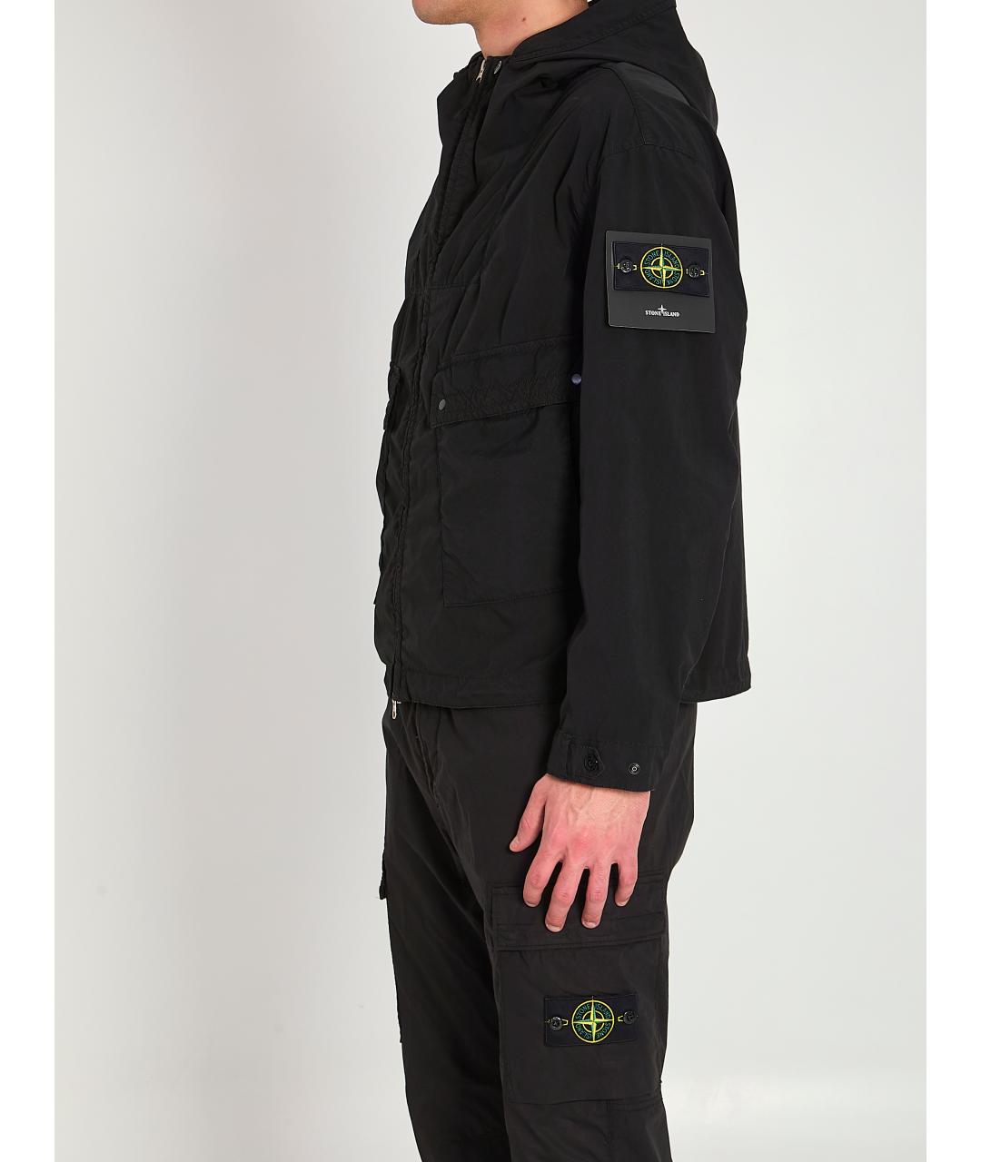 STONE ISLAND Черная полиэстеровая куртка, фото 3