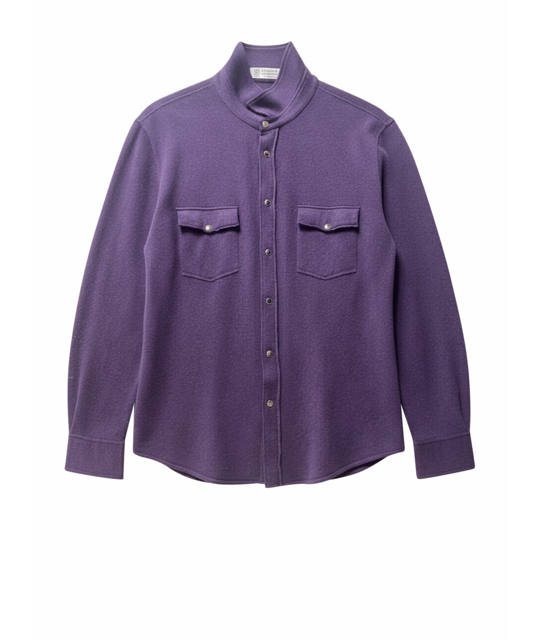 BRUNELLO CUCINELLI Фиолетовый шерстяной кардиган, фото 1