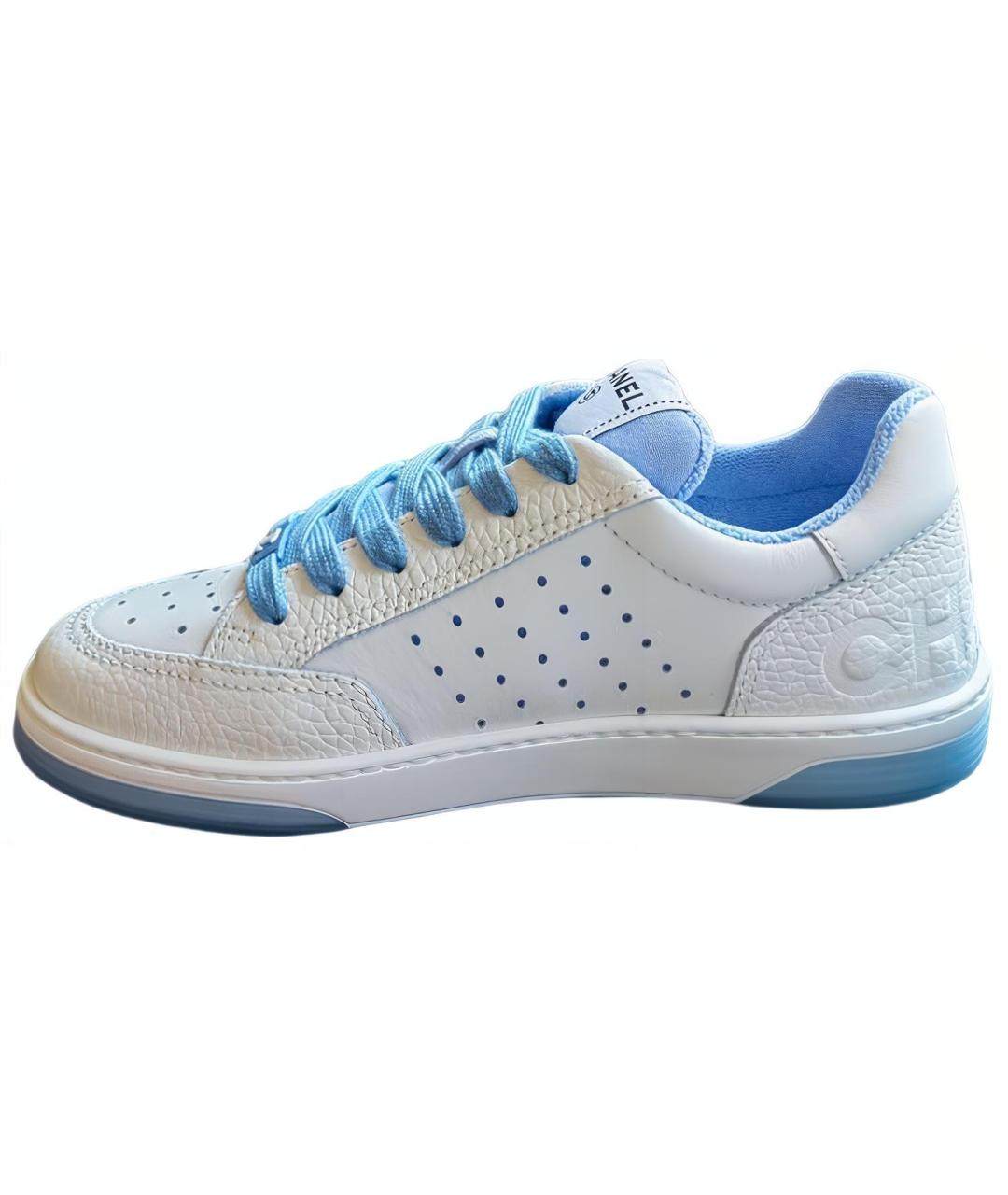 CHANEL Белые кожаные кеды, фото 3