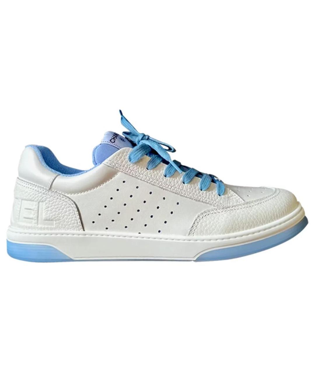 CHANEL Белые кожаные кеды, фото 1