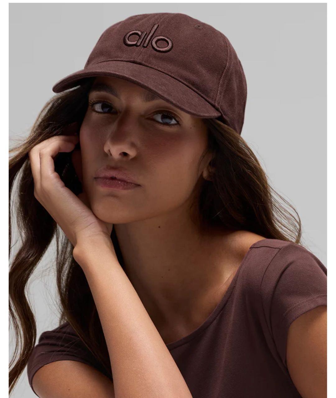 ALO YOGA Коричневая хлопковая кепка, фото 4