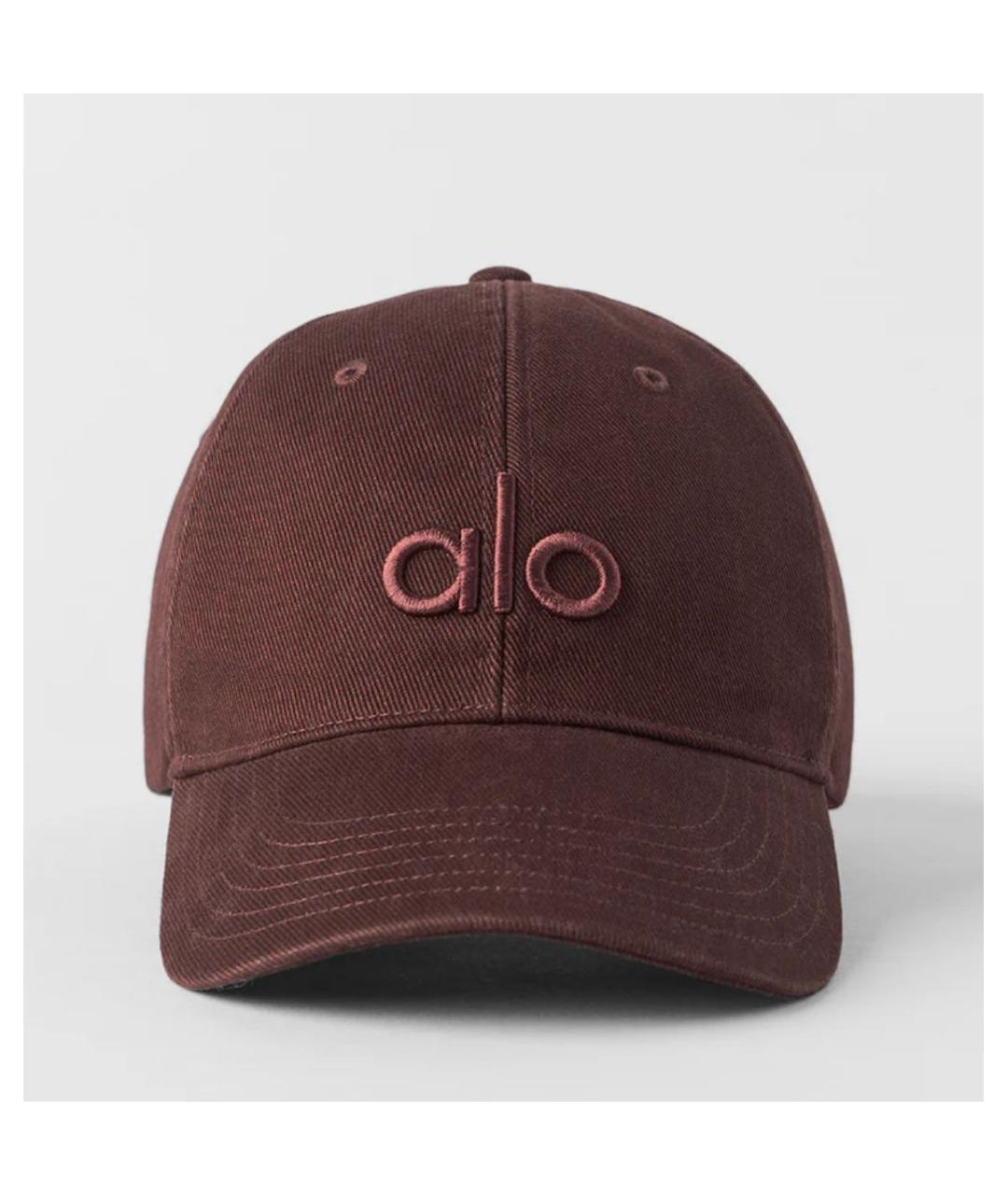 ALO YOGA Коричневая хлопковая кепка, фото 2