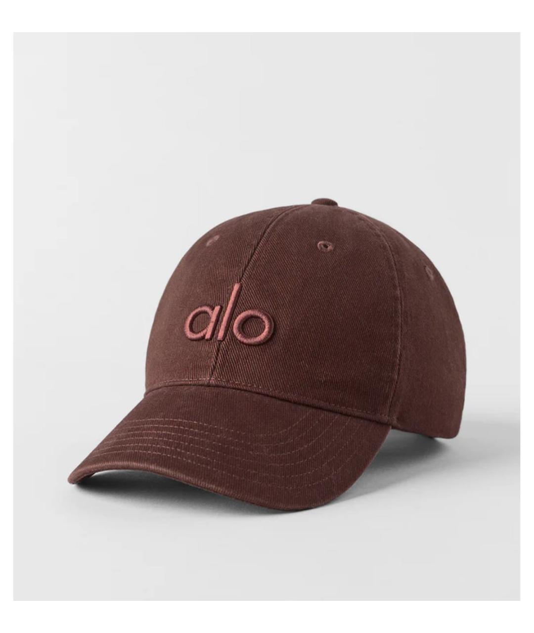 ALO YOGA Коричневая хлопковая кепка, фото 5