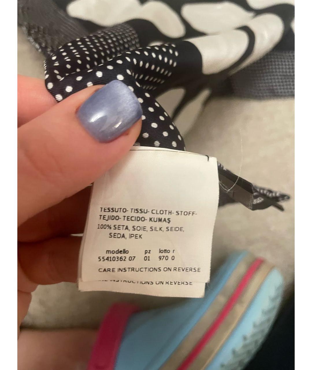 WEEKEND MAX MARA Темно-синий шелковый платок, фото 5