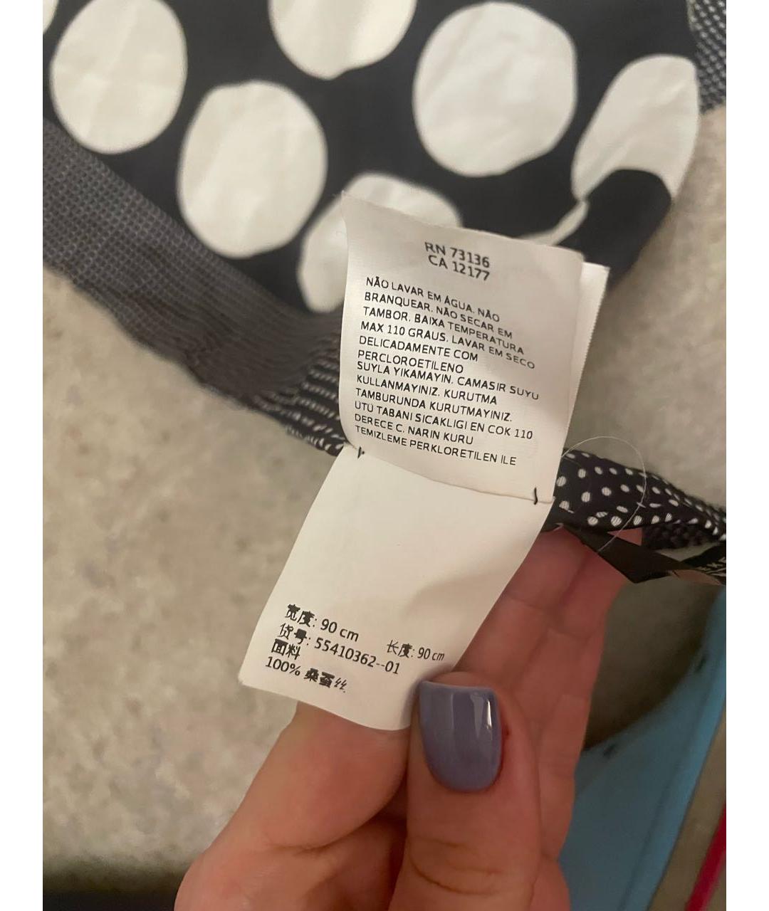 WEEKEND MAX MARA Темно-синий шелковый платок, фото 4