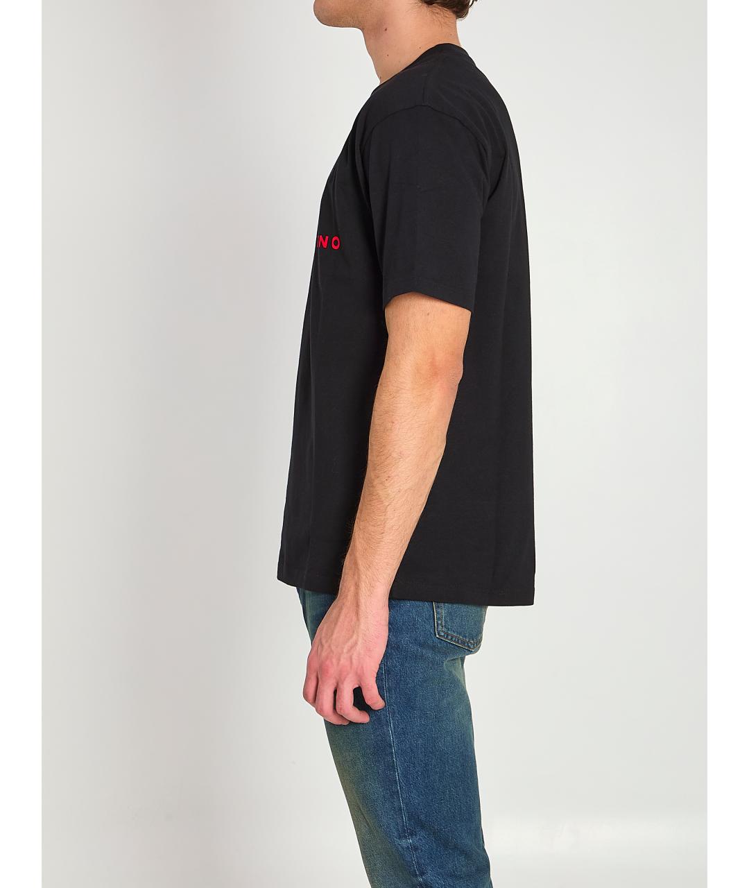 VALENTINO Черная хлопковая футболка, фото 3