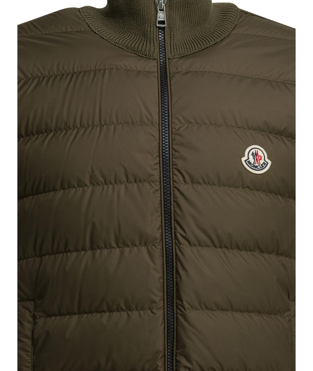 MONCLER Зеленый полиамидовый кардиган, фото 3