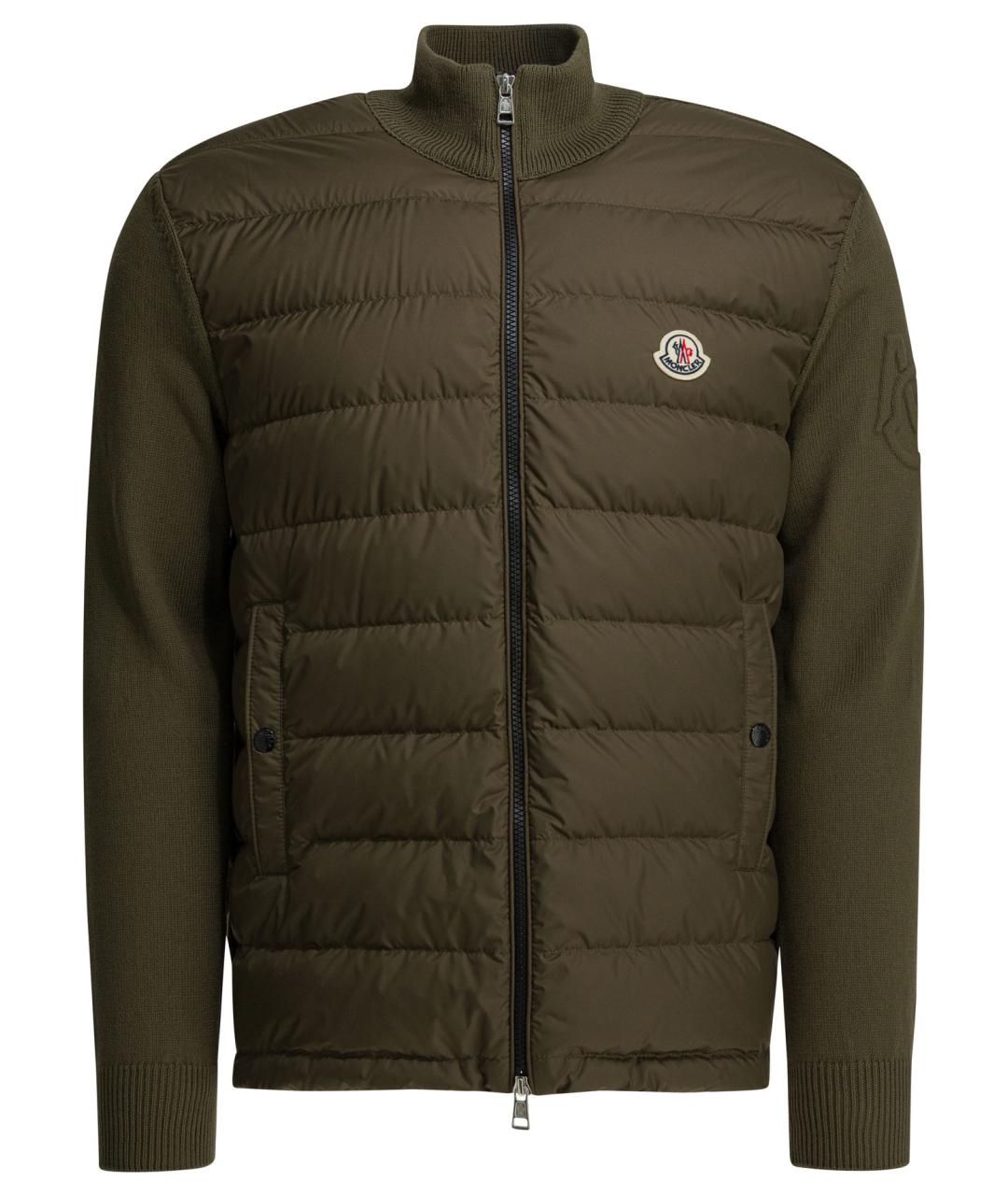 MONCLER Зеленый полиамидовый кардиган, фото 1