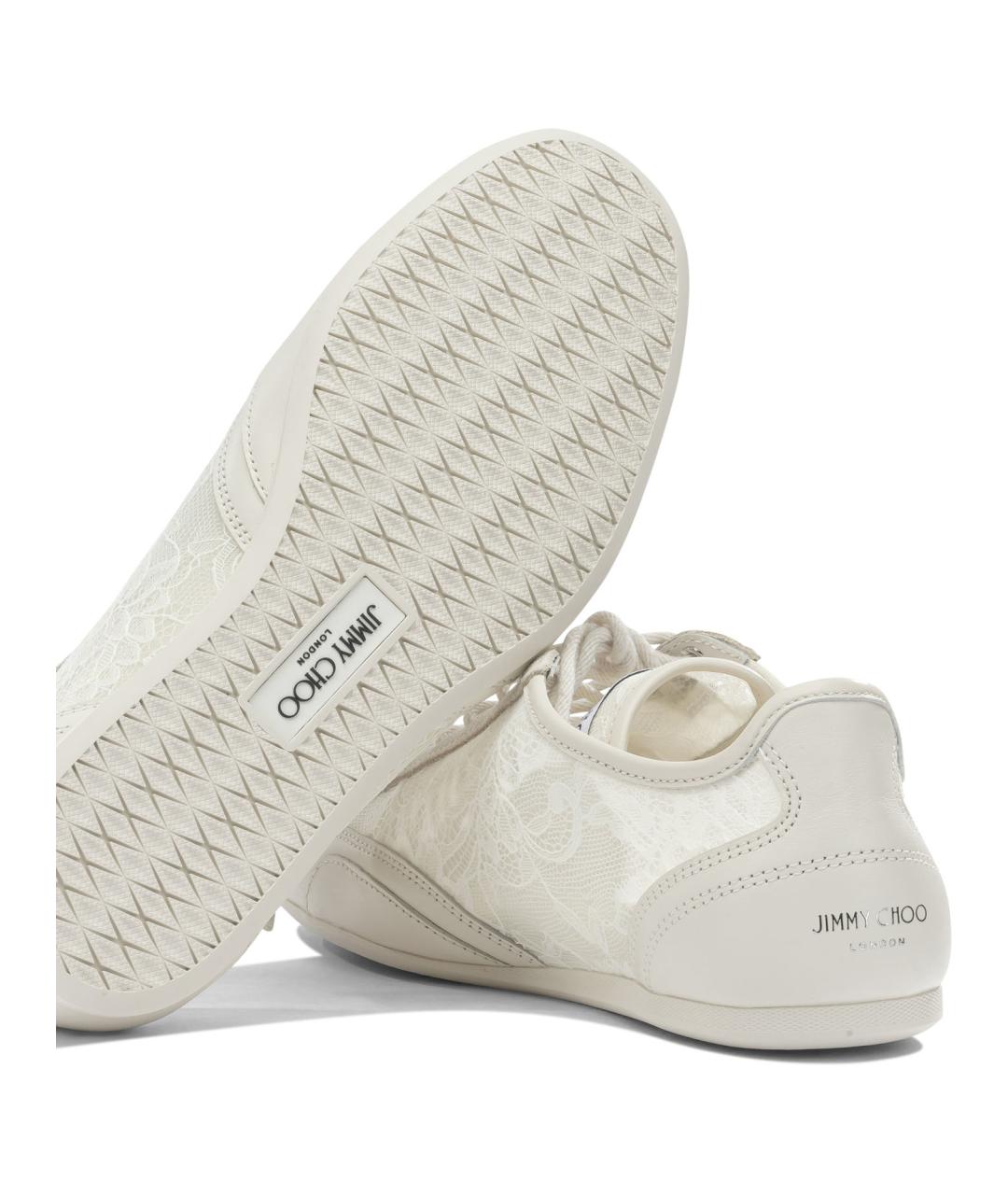 JIMMY CHOO Белые текстильные кроссовки, фото 5