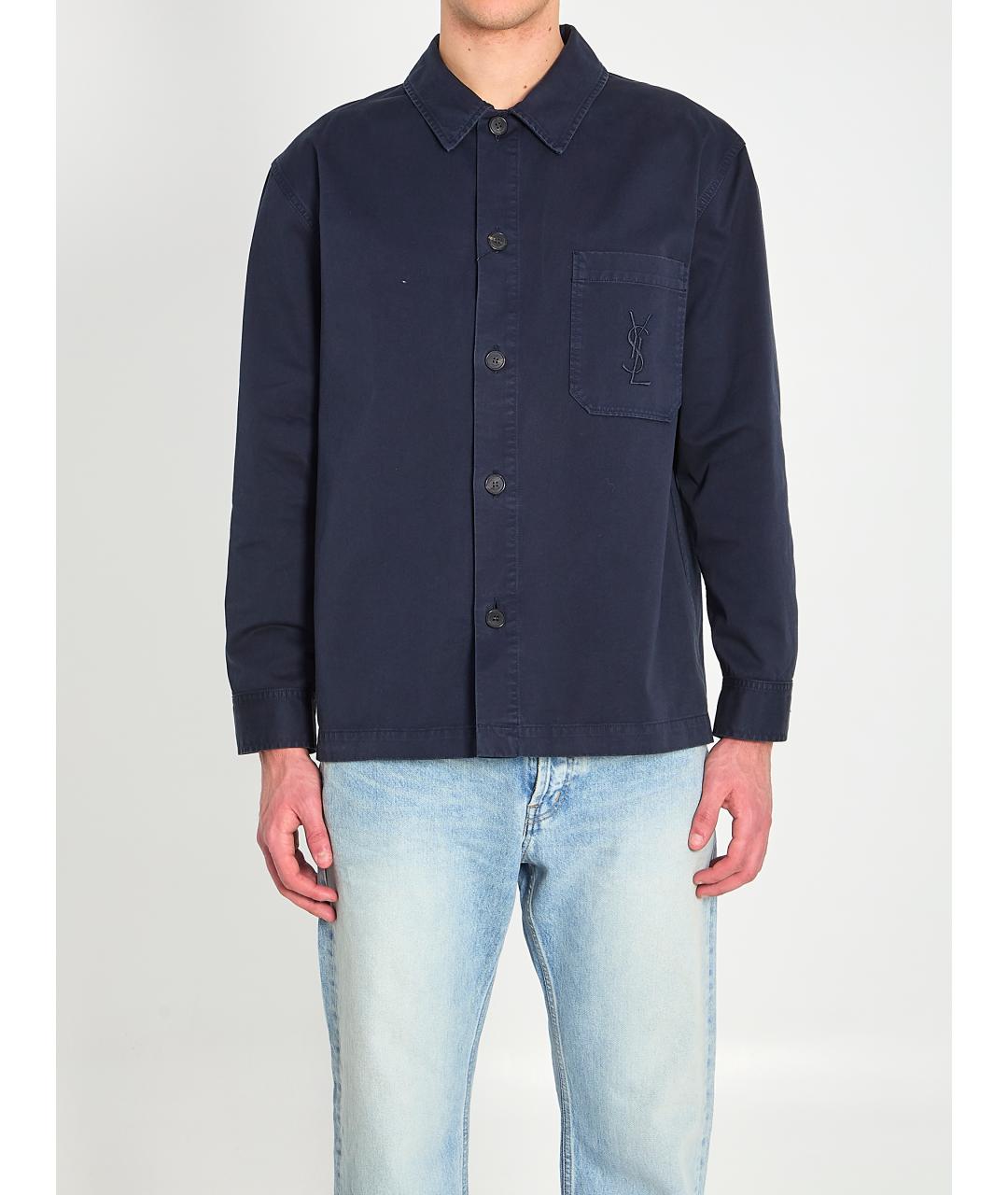SAINT LAURENT Синяя хлопковая куртка, фото 2