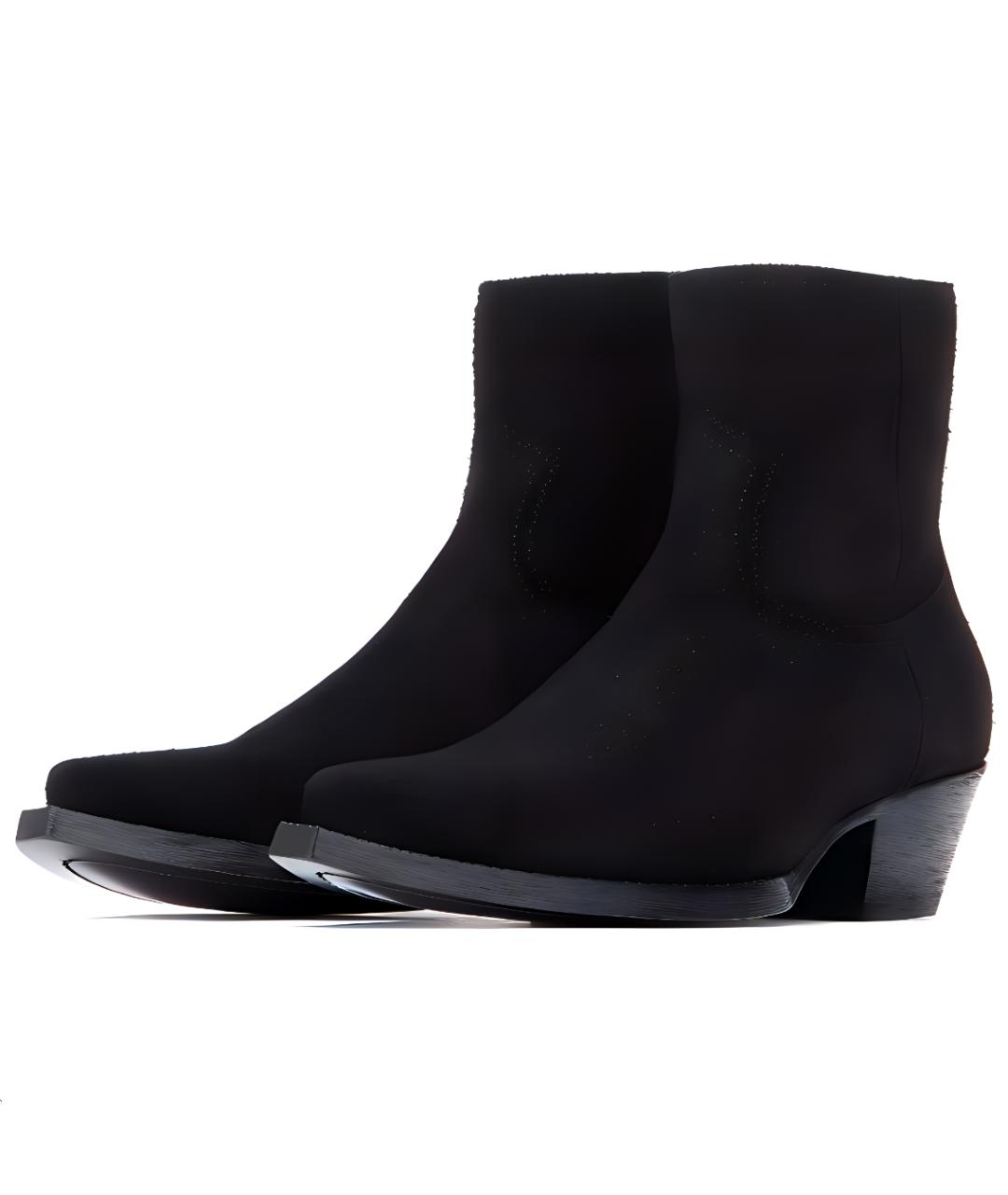 SAINT LAURENT Черные кожаные низкие ботинки, фото 3