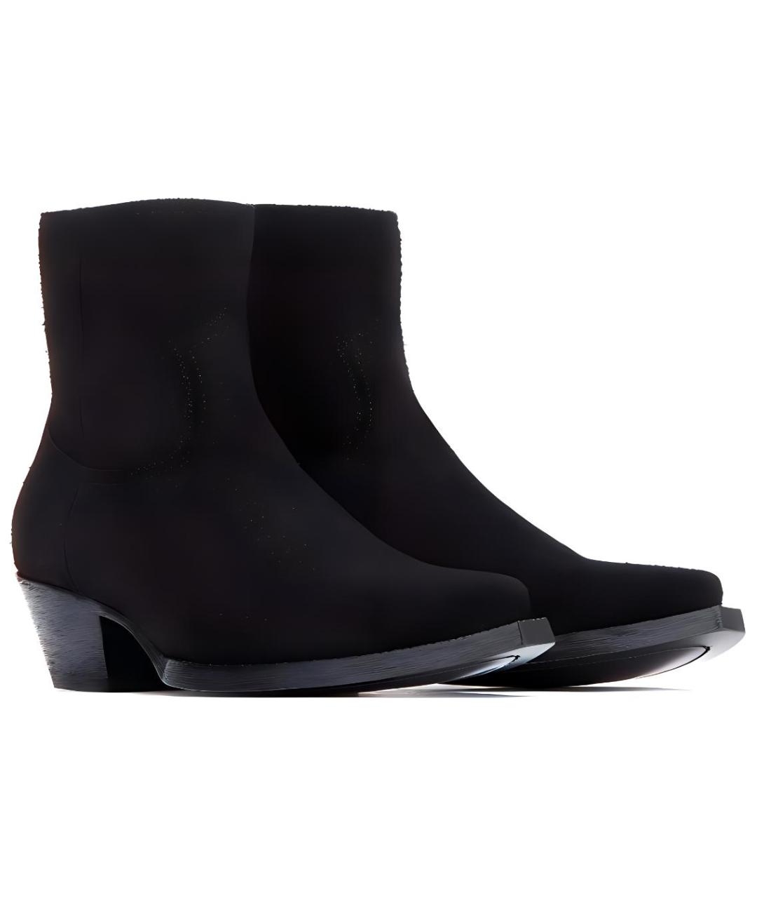 SAINT LAURENT Черные кожаные низкие ботинки, фото 4