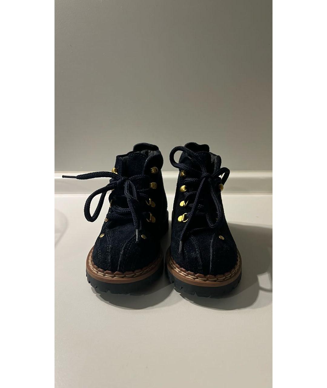 MONNALISA Темно-синие замшевые ботинки, фото 2