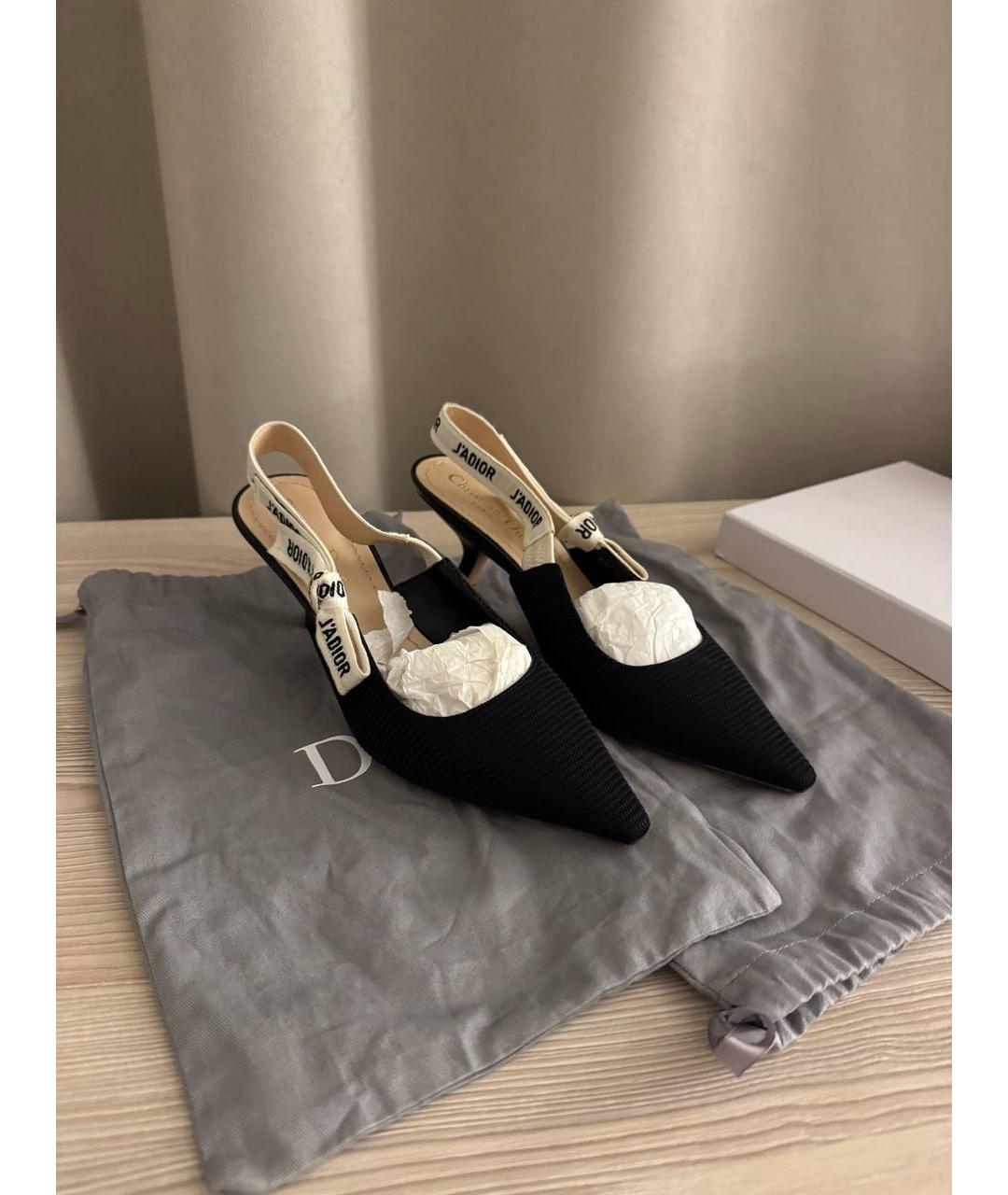 CHRISTIAN DIOR Черные текстильные туфли, фото 3