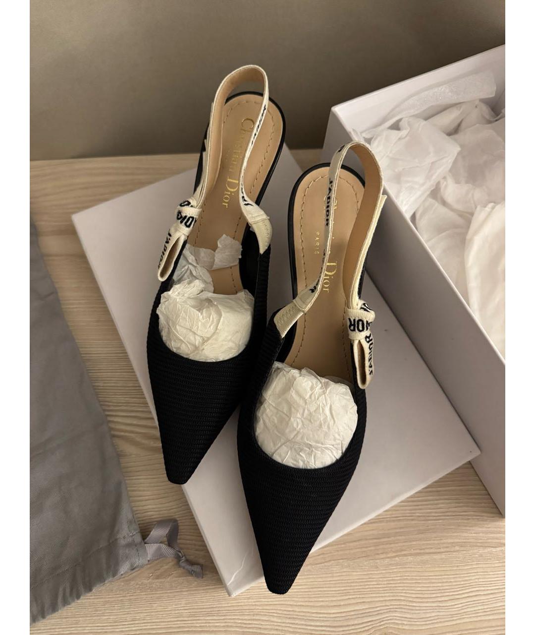 CHRISTIAN DIOR Черные текстильные туфли, фото 2