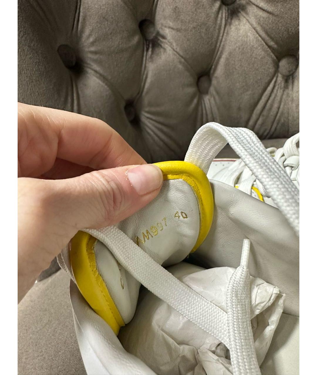 DOLCE&GABBANA Белые кожаные кроссовки, фото 4