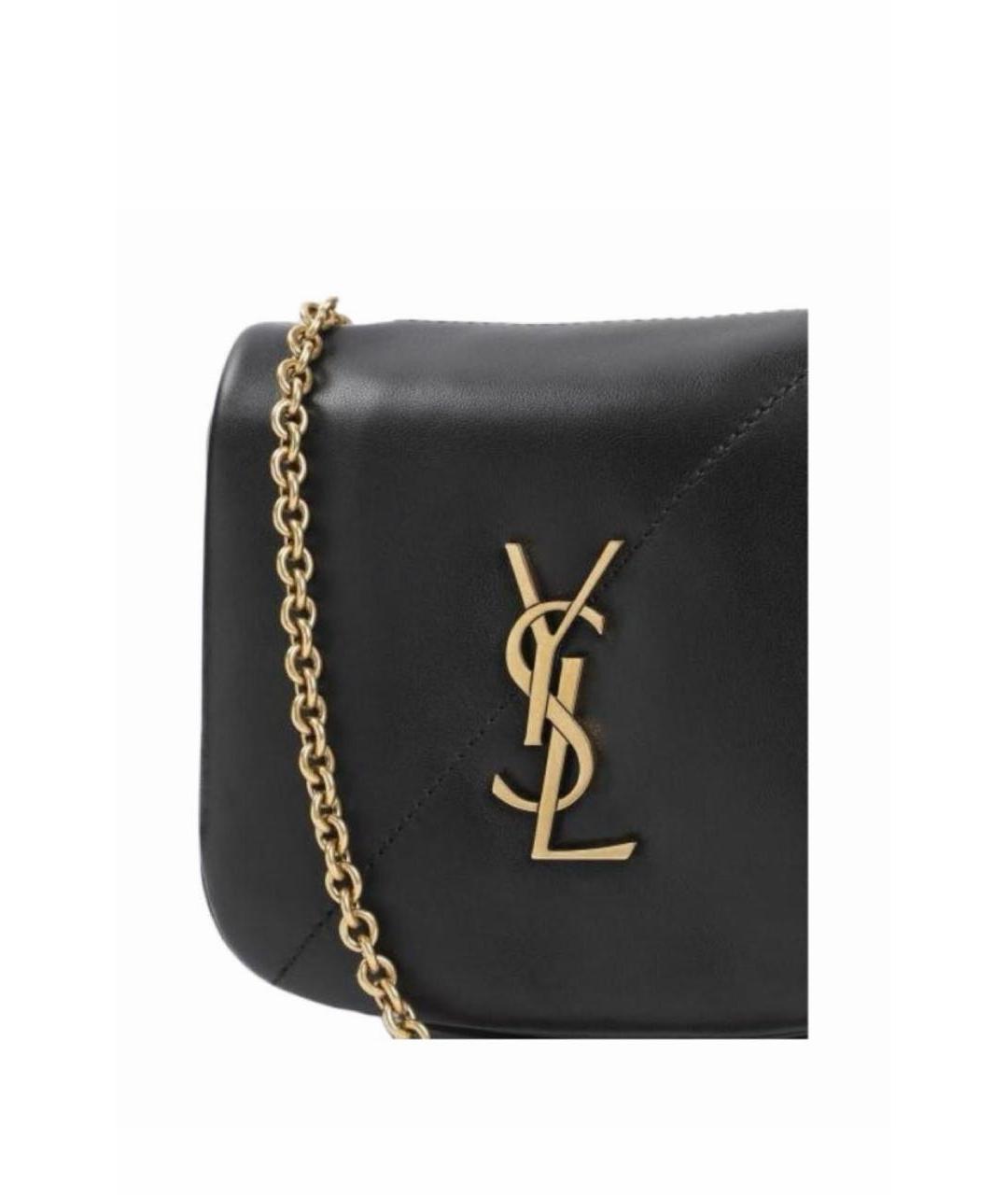 SAINT LAURENT Черная кожаная сумка через плечо, фото 2