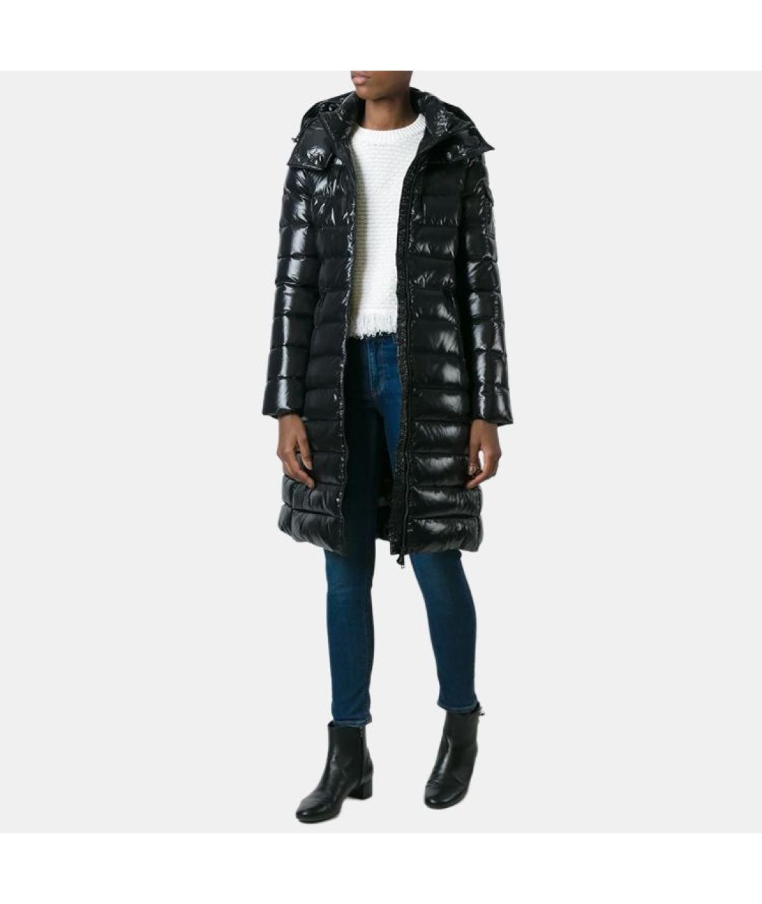 MONCLER Черный полиамидовый пуховик, фото 3