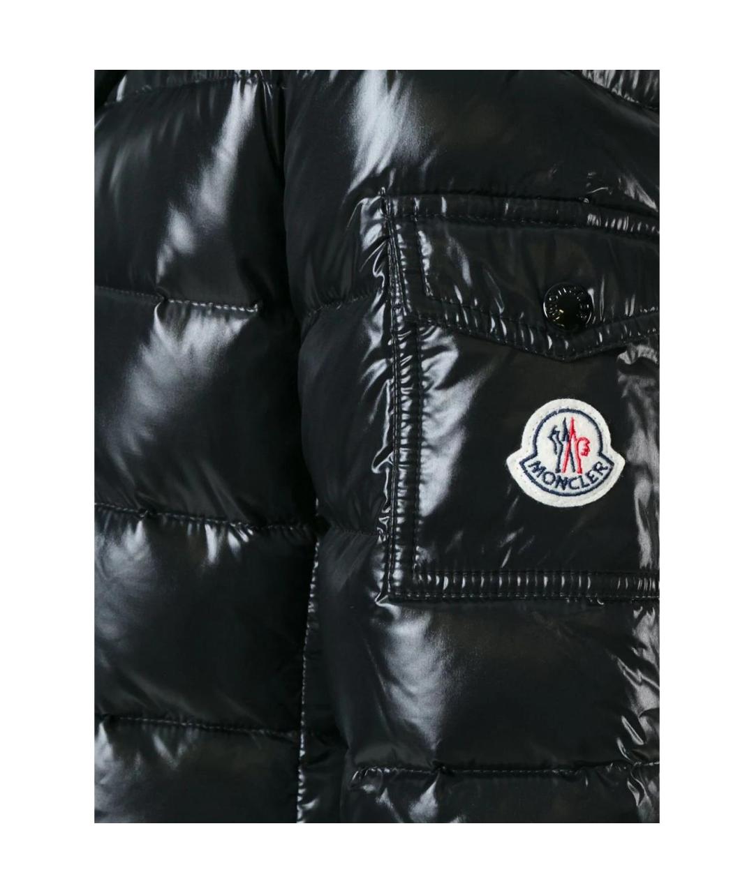 MONCLER Черный полиамидовый пуховик, фото 2