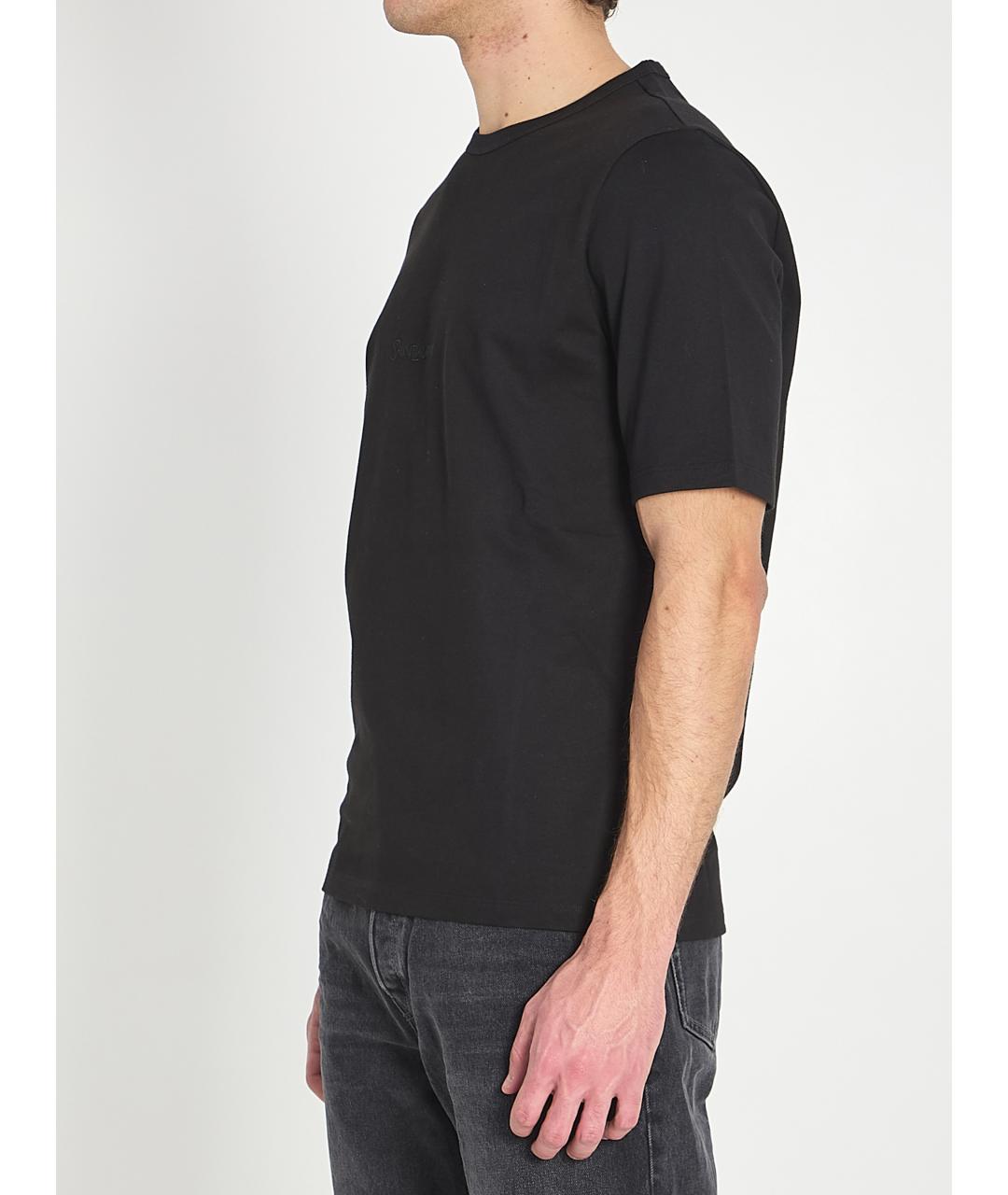 SAINT LAURENT Черная хлопковая футболка, фото 3