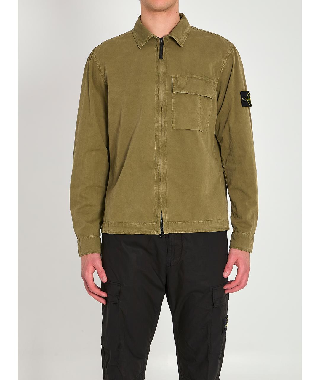STONE ISLAND Зеленая хлопковая куртка, фото 2