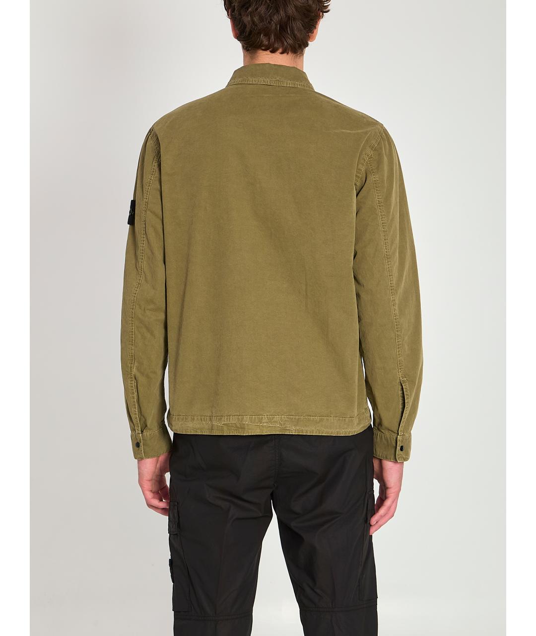 STONE ISLAND Зеленая хлопковая куртка, фото 5