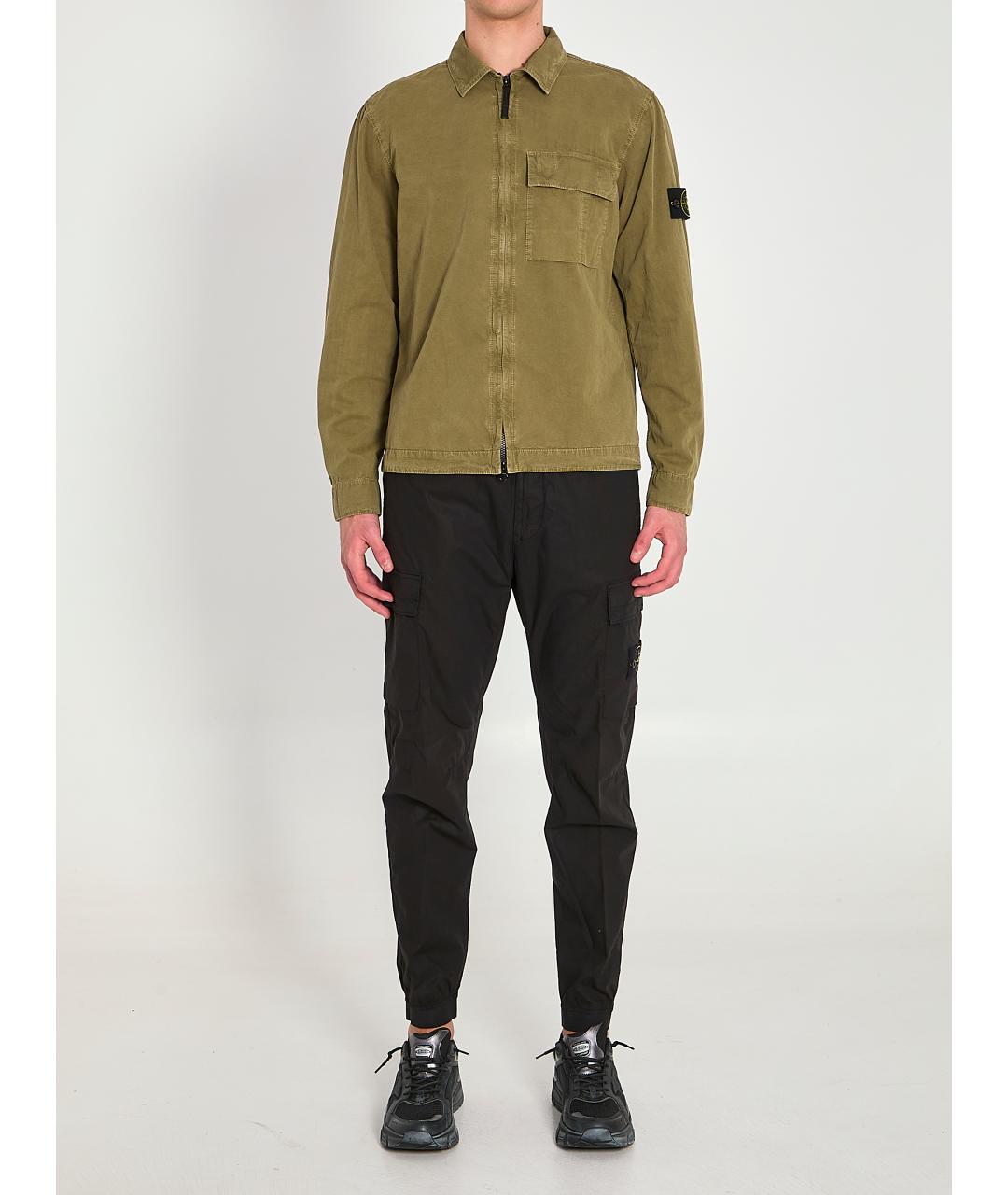 STONE ISLAND Зеленая хлопковая куртка, фото 6