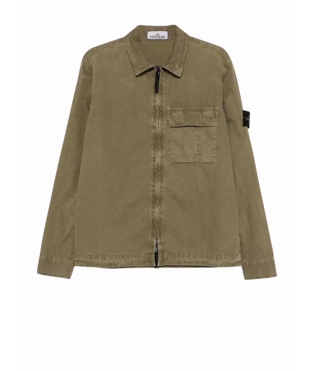 STONE ISLAND Зеленая хлопковая куртка, фото 1
