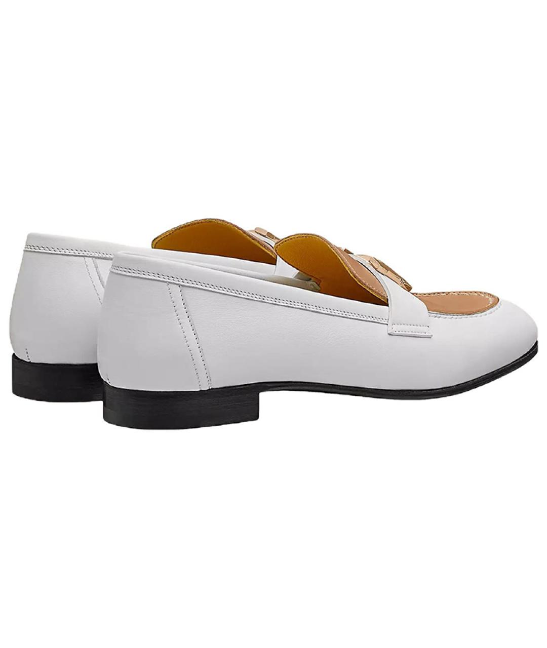 HERMES Белые кожаные лоферы, фото 4