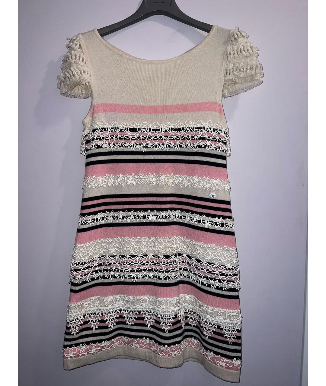 CHANEL Белое кашемировое повседневное платье, фото 2