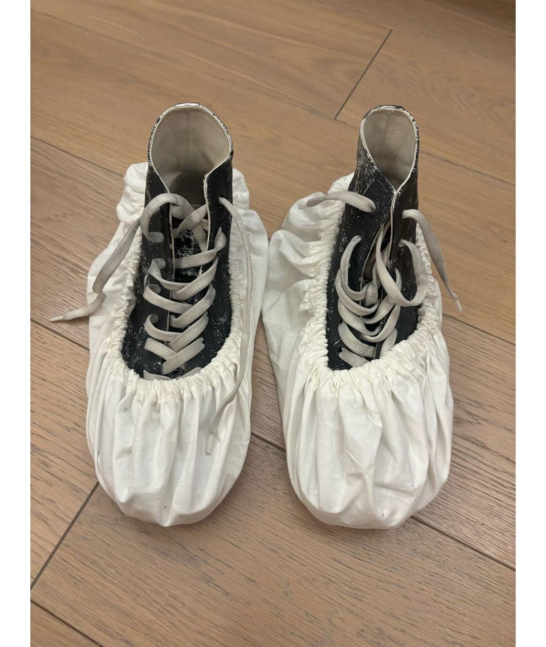 MAISON MARGIELA Черные синтетические кеды, фото 6