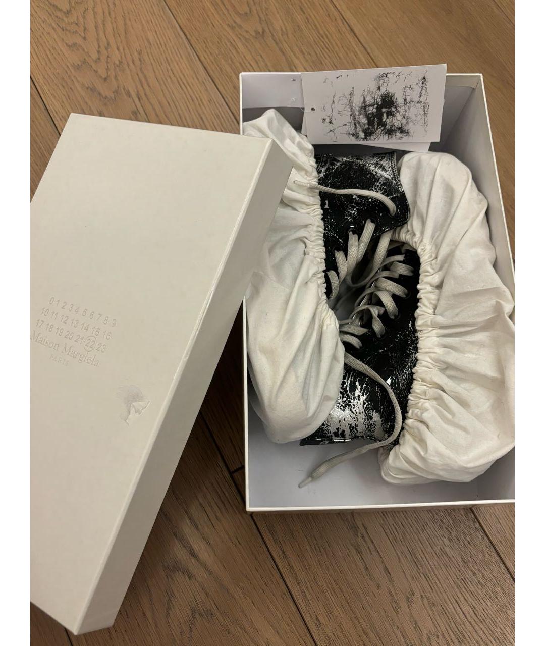 MAISON MARGIELA Черные синтетические кеды, фото 5