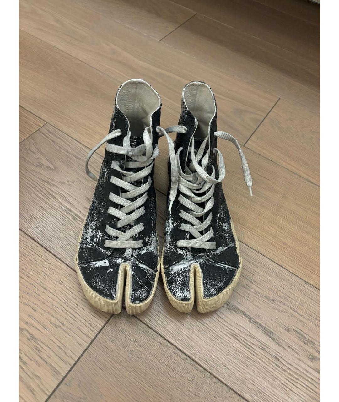 MAISON MARGIELA Черные синтетические кеды, фото 2