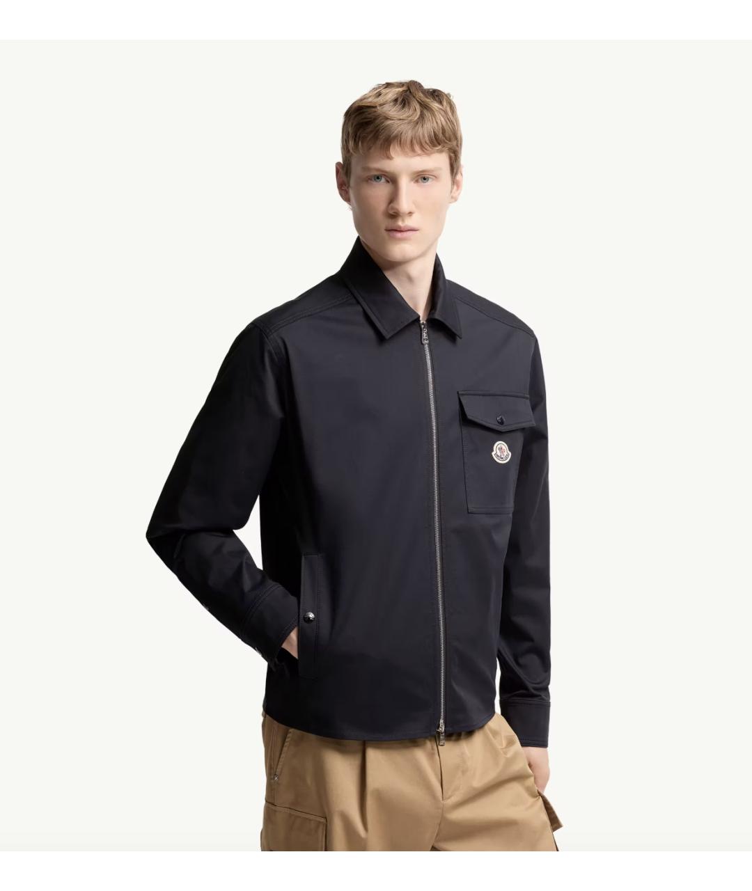 MONCLER Темно-синяя хлопковая куртка, фото 4