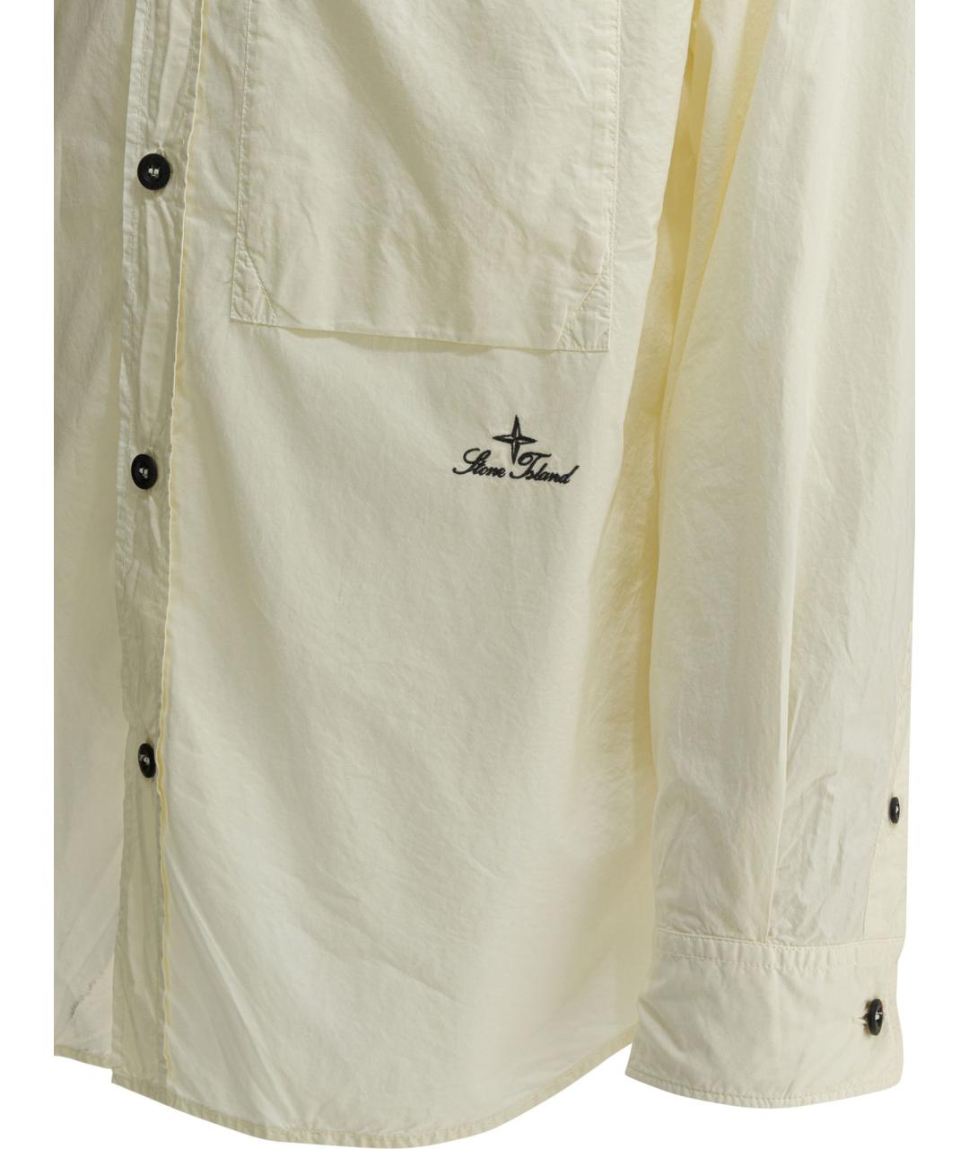 STONE ISLAND Белая хлопковая кэжуал рубашка, фото 4