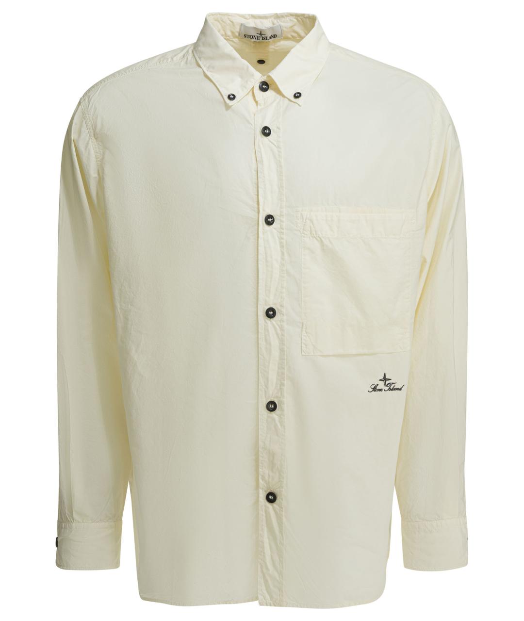STONE ISLAND Белая хлопковая кэжуал рубашка, фото 1