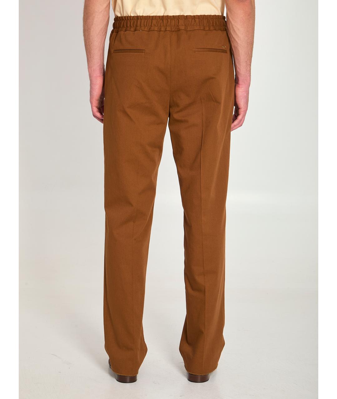 VALENTINO Коричневые хлопковые повседневные брюки, фото 5