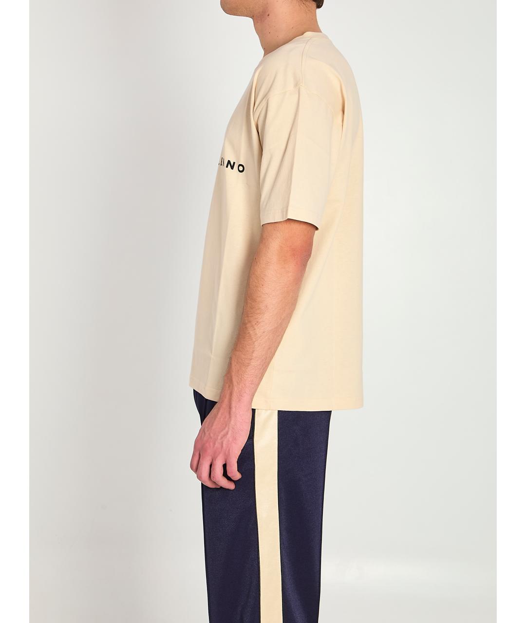 VALENTINO Бежевая хлопковая футболка, фото 4