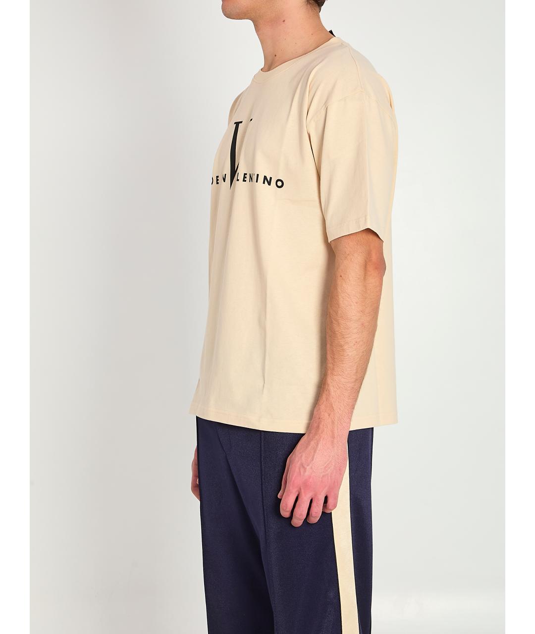 VALENTINO Бежевая хлопковая футболка, фото 3