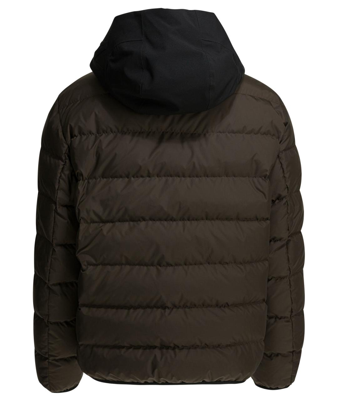 MONCLER Коричневый полиэстеровый пуховик, фото 2