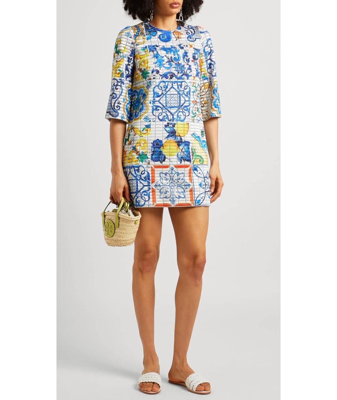 DOLCE&GABBANA Синее полиэстеровое коктейльное платье, фото 2