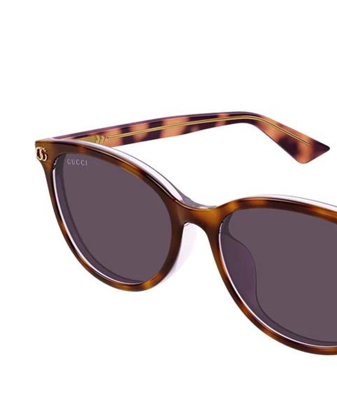 GUCCI Коричневые пластиковые солнцезащитные очки, фото 3