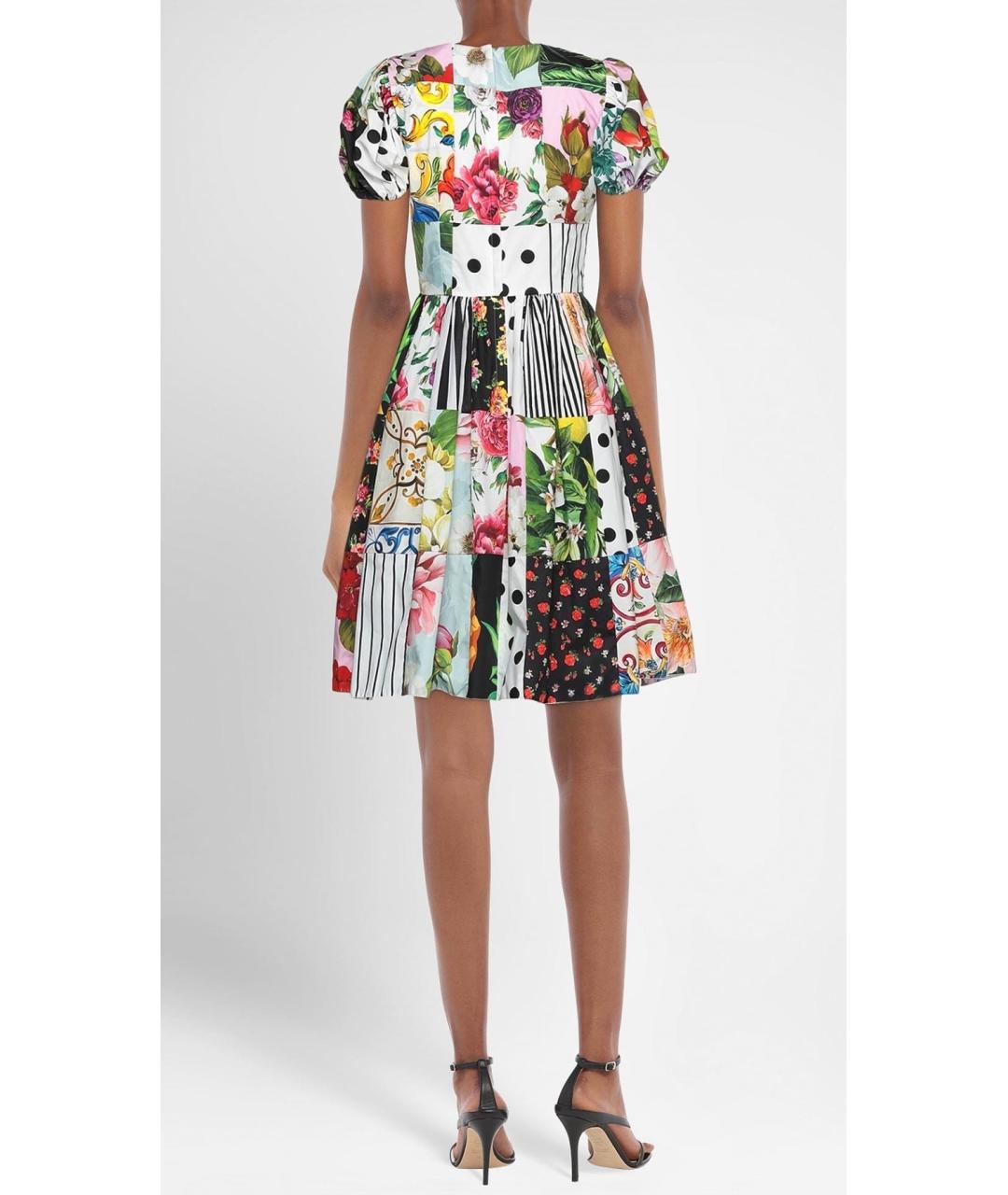 DOLCE&GABBANA Мульти хлопковое коктейльное платье, фото 3